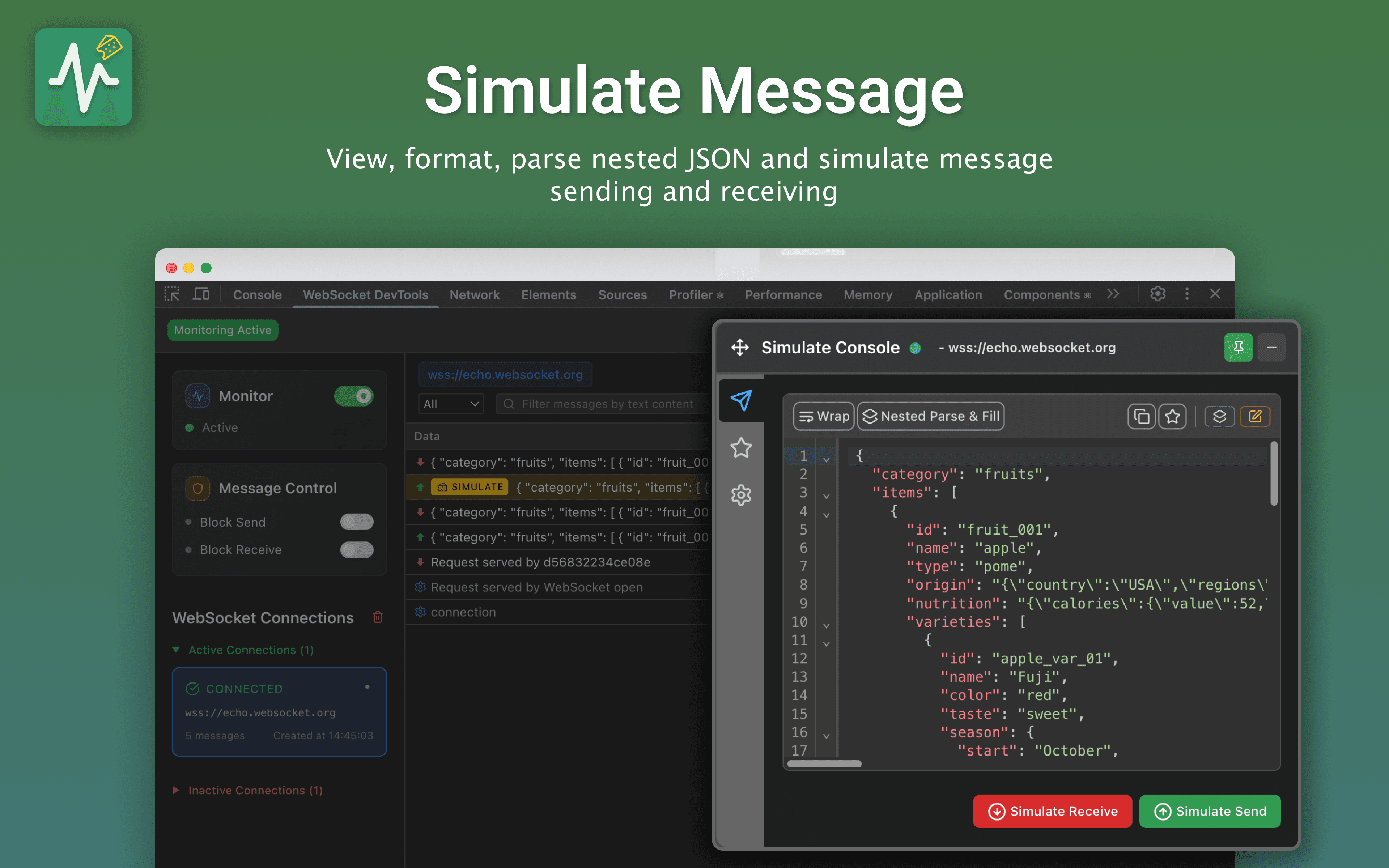Simulate Message Console